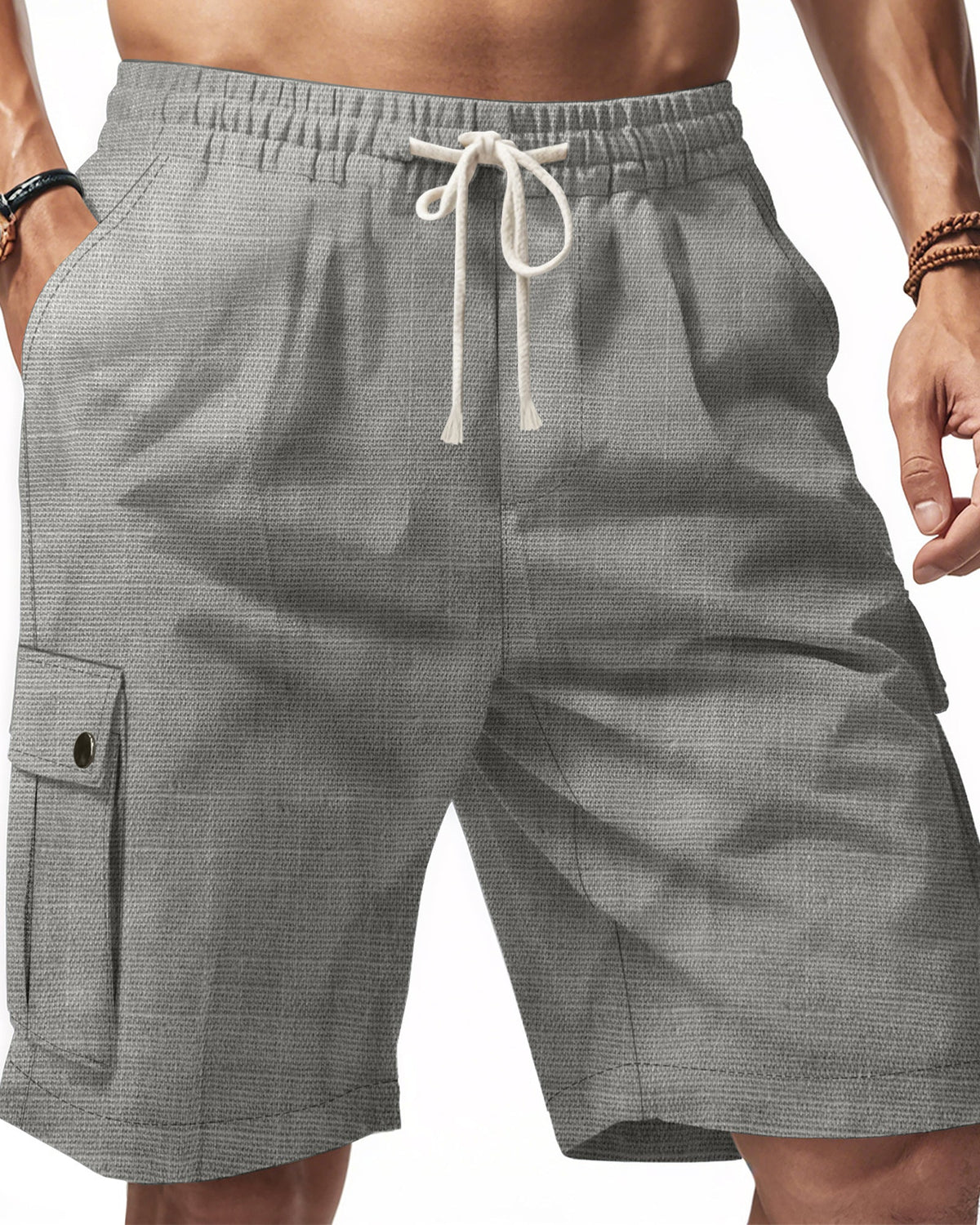 Men's Slub Linen Beach Shorts