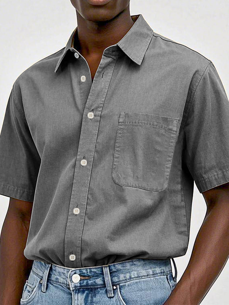 Men's Fashion Casual Retro Pure Cotton Lapel Shirts