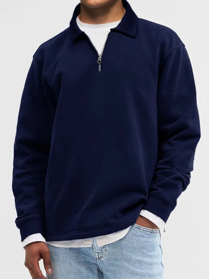 Men's Fashion Vintage Lapel Long Sleeve Polo Shirt