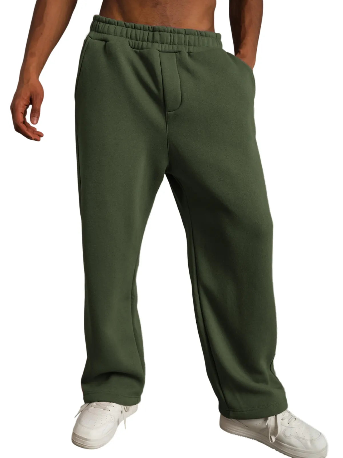 Men's Stylish Casual Solid Color Elastic Side Pocket Trousers