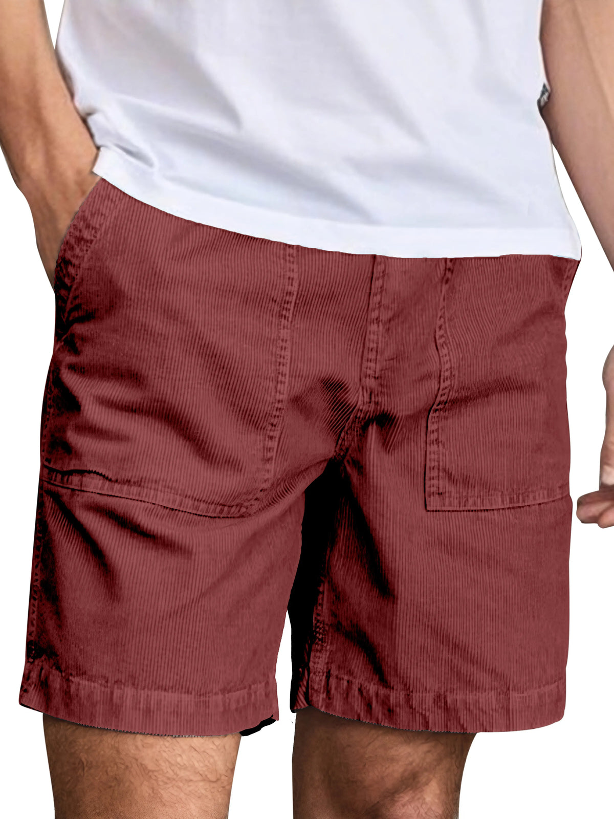 Men's Everyday Texture Solid Color Loose Shorts