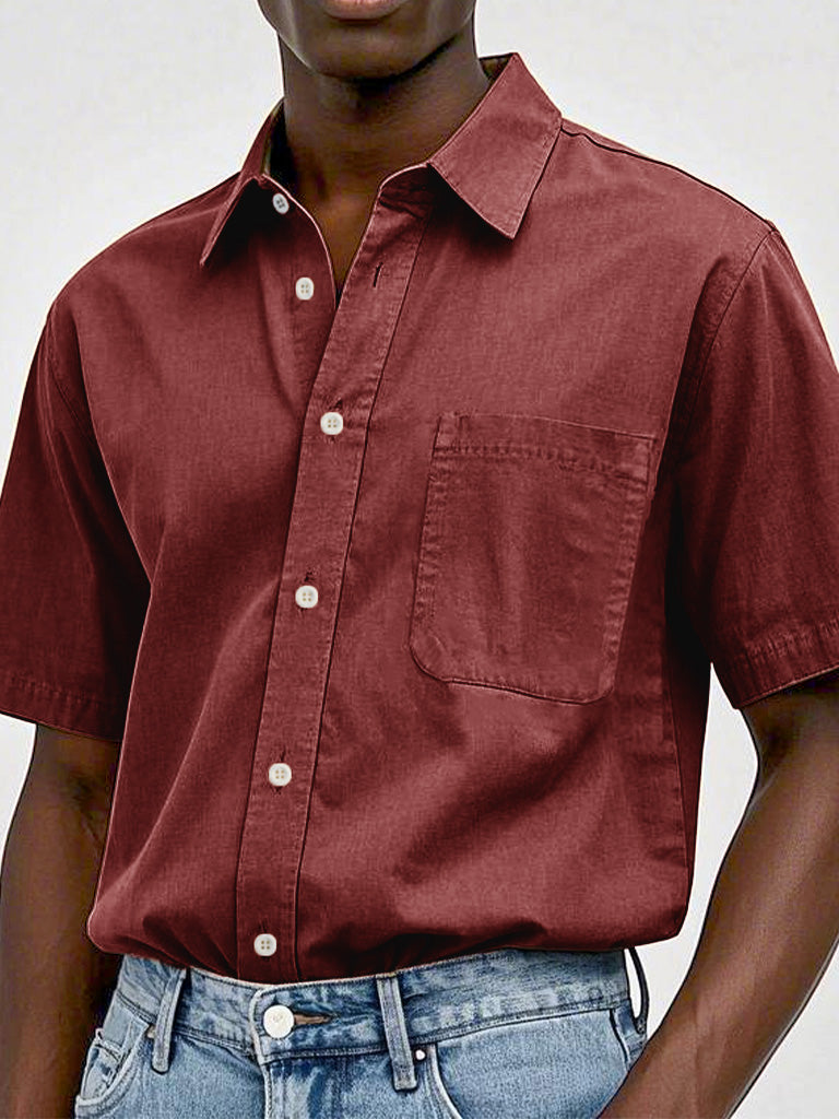 Men's Fashion Casual Retro Pure Cotton Lapel Shirts