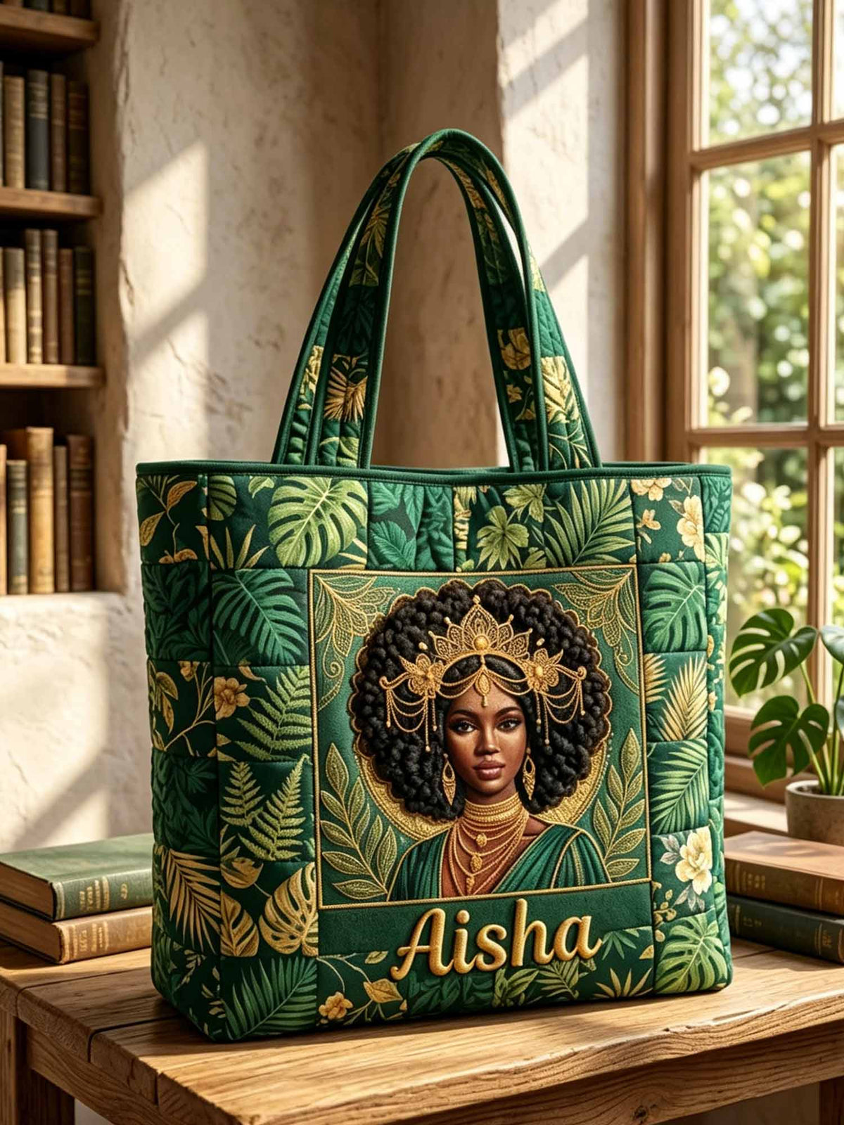 Floral Love Patchwork Quilted Tote Bag