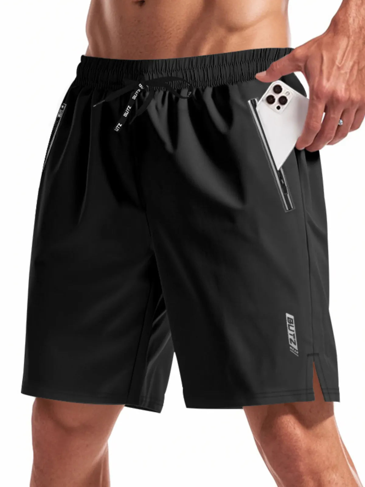 Men's Luminous Functional Quick-Drying Loose Beach Sports Casual Shorts with Side Pockets