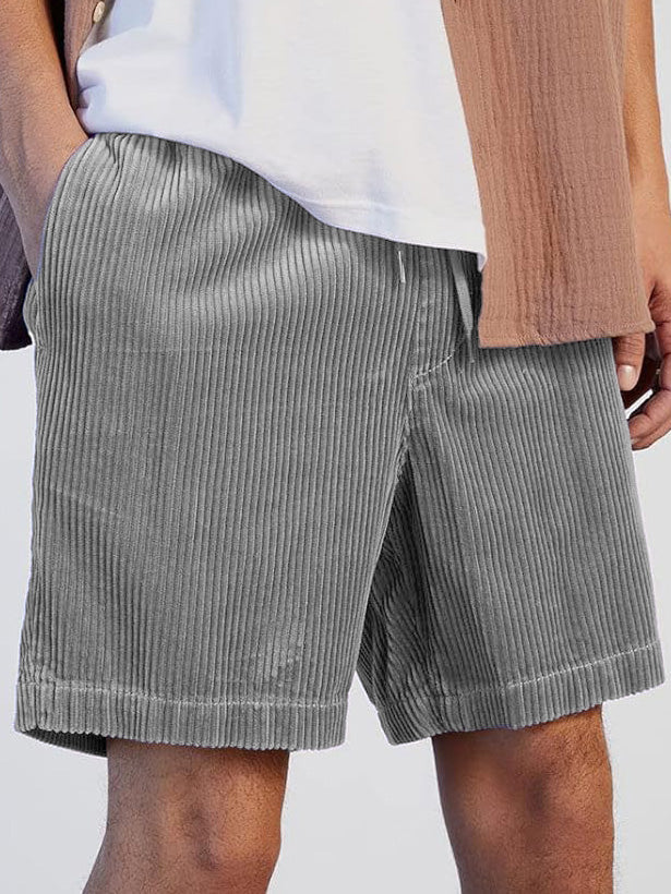 Men's Fashion Casual Corduroy Logo Embroidered Shorts