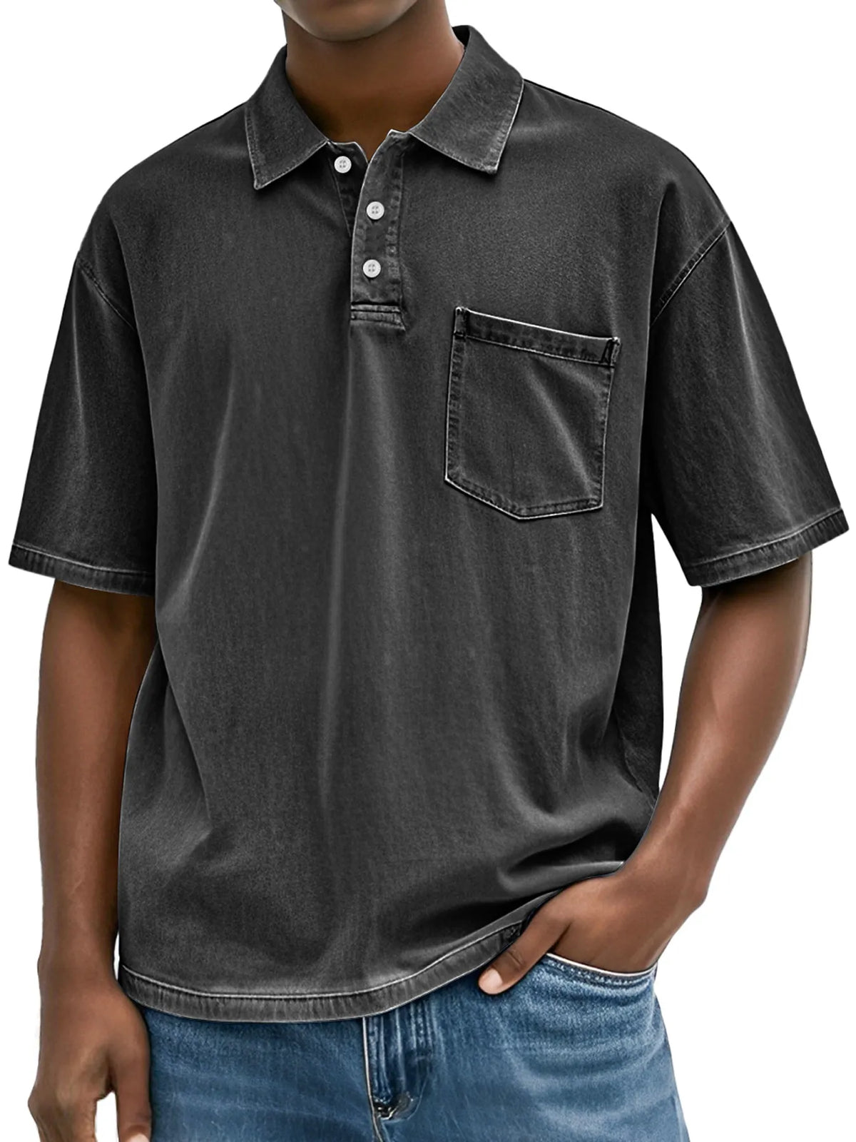 Men's Retro Everyday Lapel Pocket Comfort Short Sleeve POLO Shirt