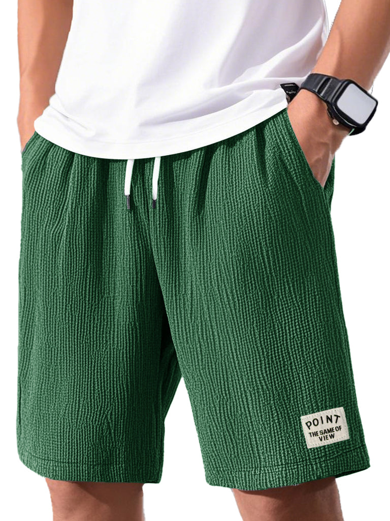 Men's Fashion Casual Short-sleeved Pleated Fabric Shorts