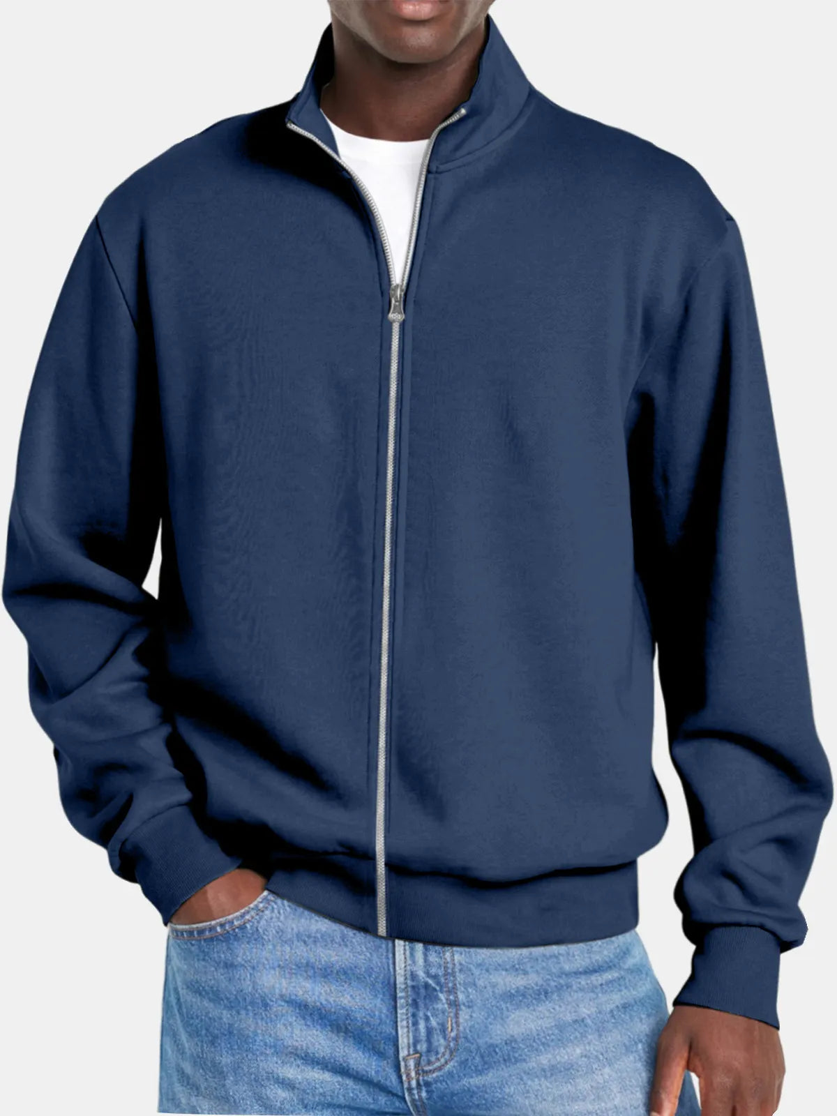Men's Simple Everyday Stand Collar Zipper Jacket