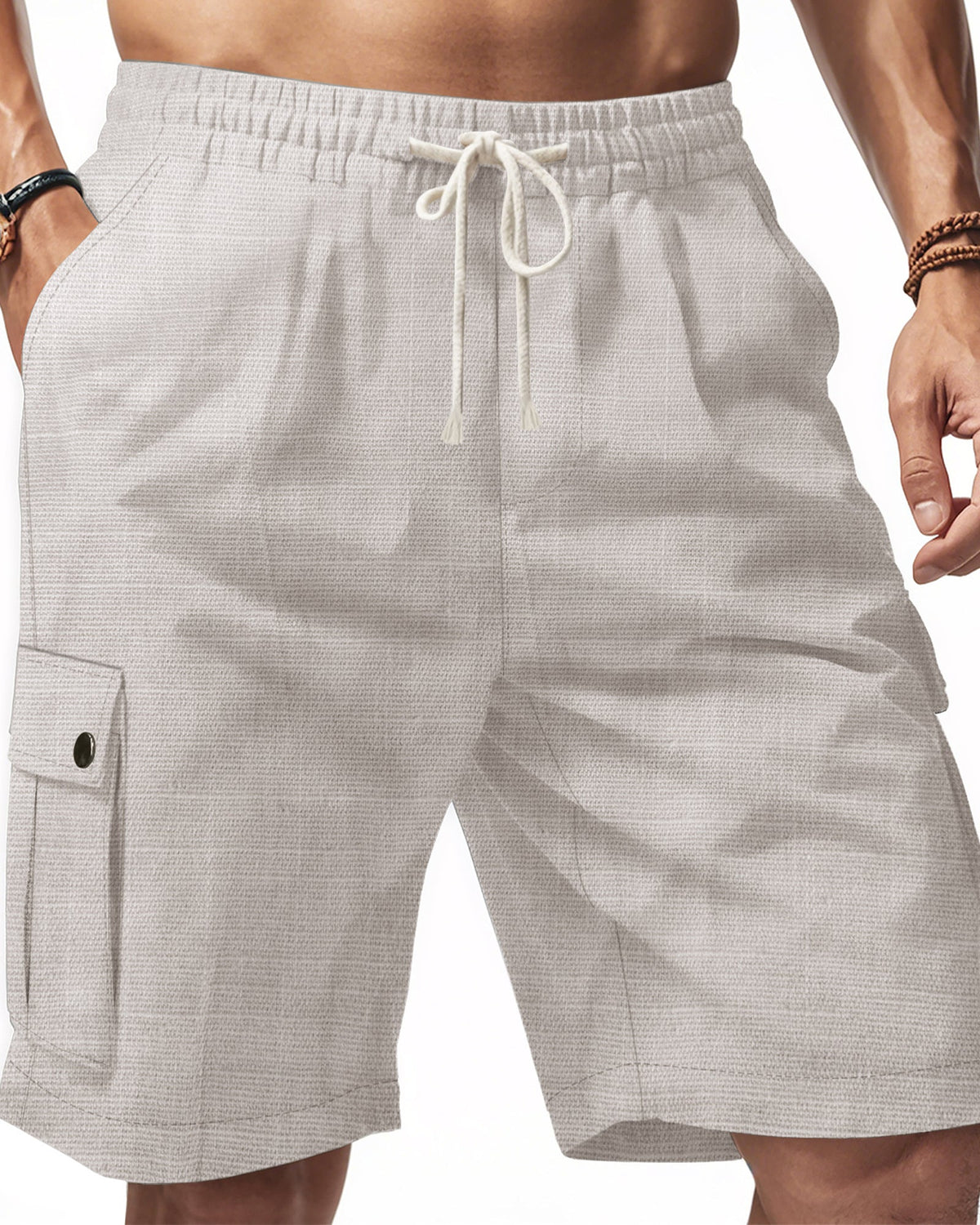 Men's Slub Linen Beach Shorts