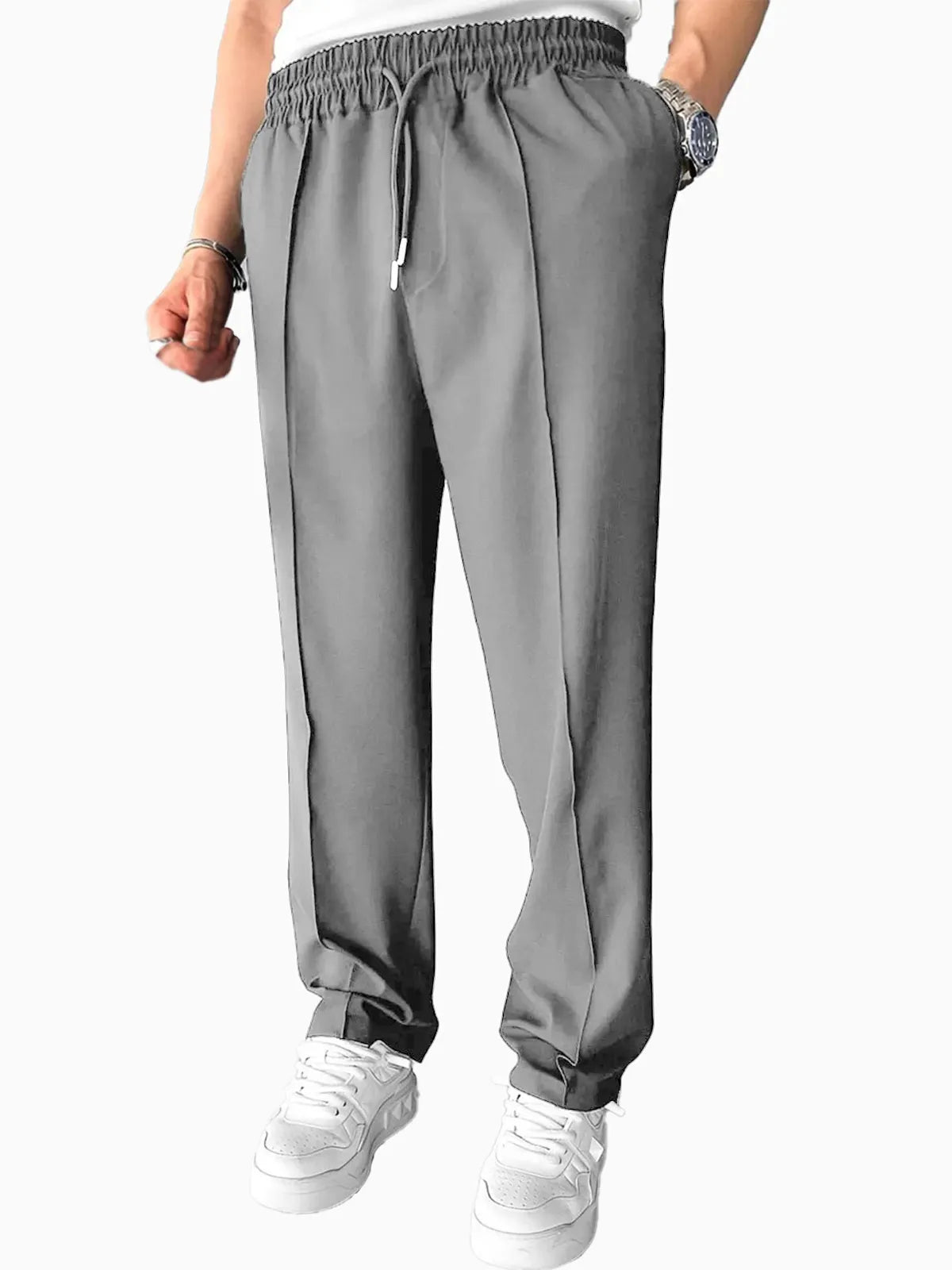 Men's Casual Trousers Elastic Straight Trousers