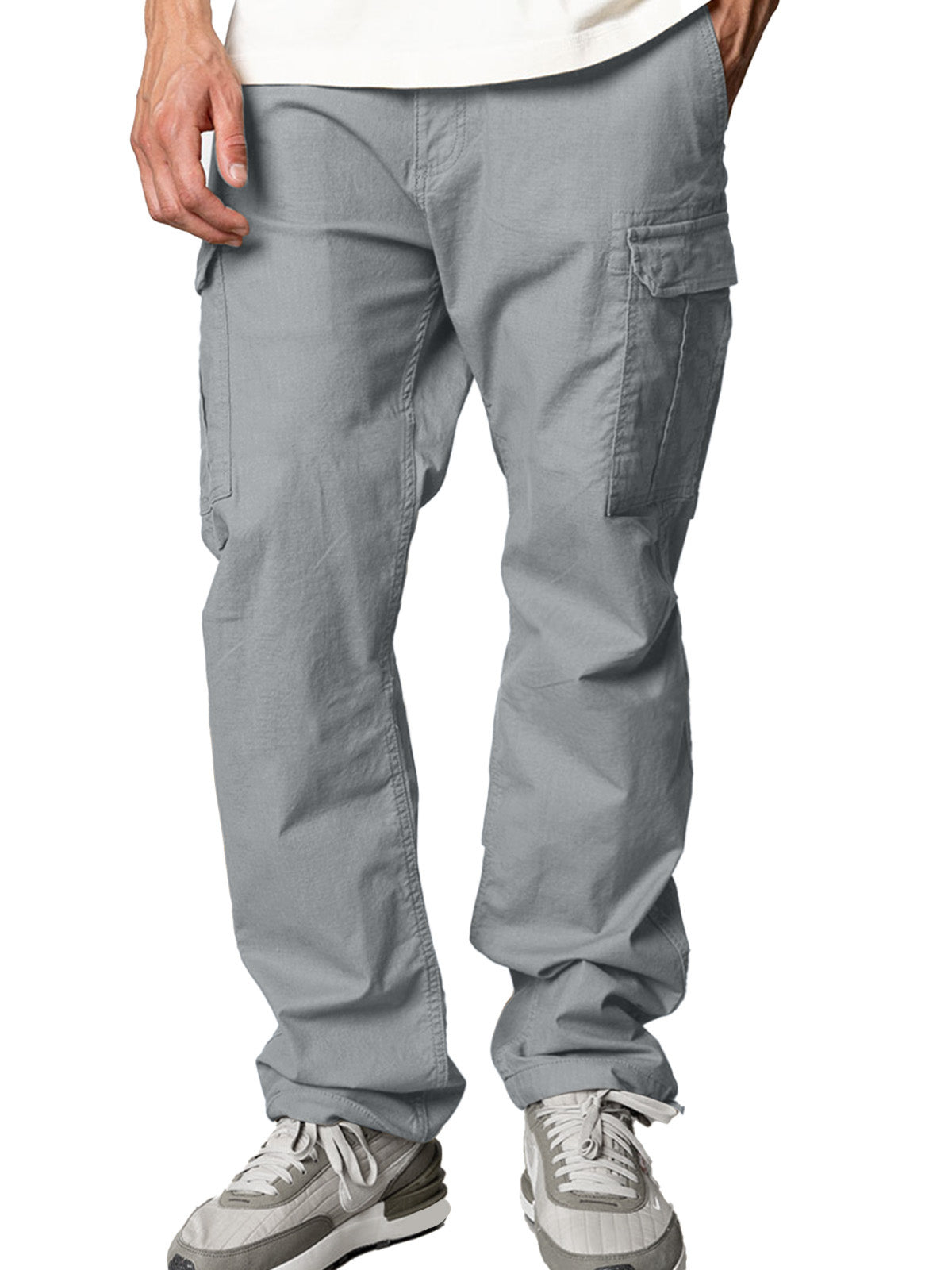Men's Casual Solid Color Pocket Cargo Pants