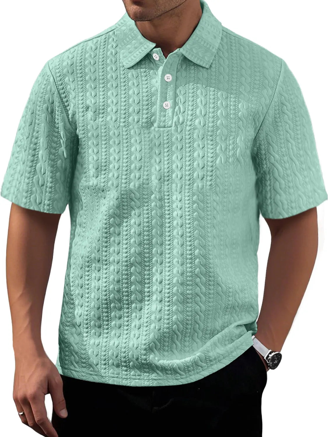 Men's Daily Texture Casual Lapel Comfortable Short-sleeved Polo Shirt