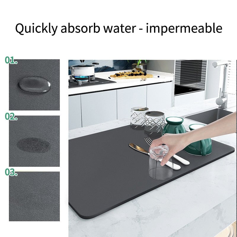 New Kitchen Super Absorbent Draining Mat
