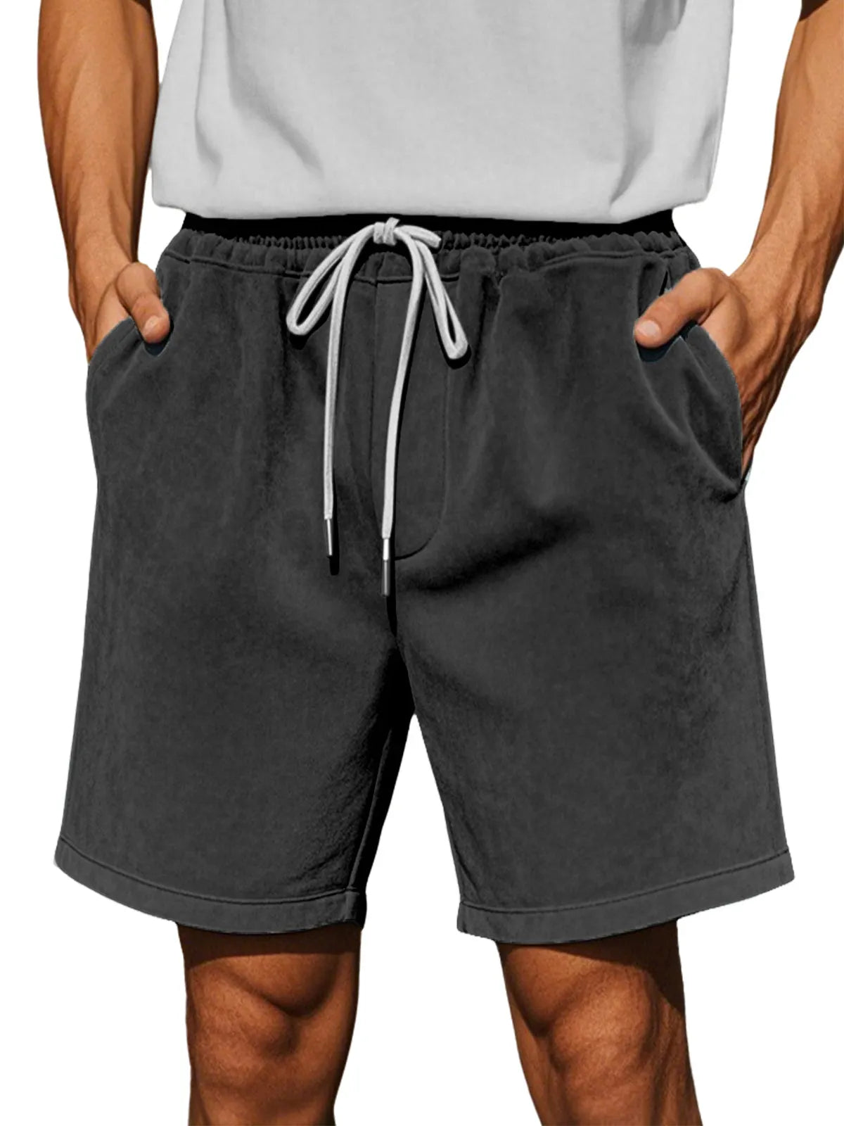 Men's Simple Everyday Suede Casual Loose Shorts