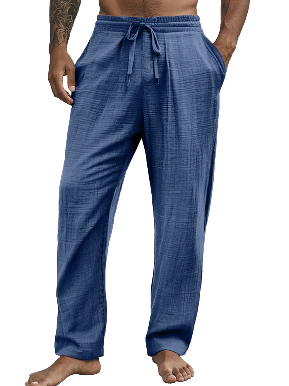 Men's Casual Hawaiian Comfortable Loose Solid Color Trousers