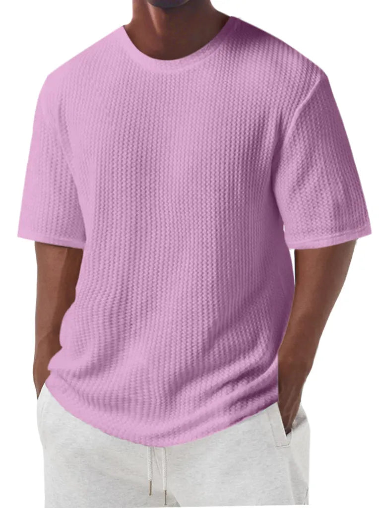 Men's Simple And Comfortable Texture Solid Color Short-sleeved T-shirt