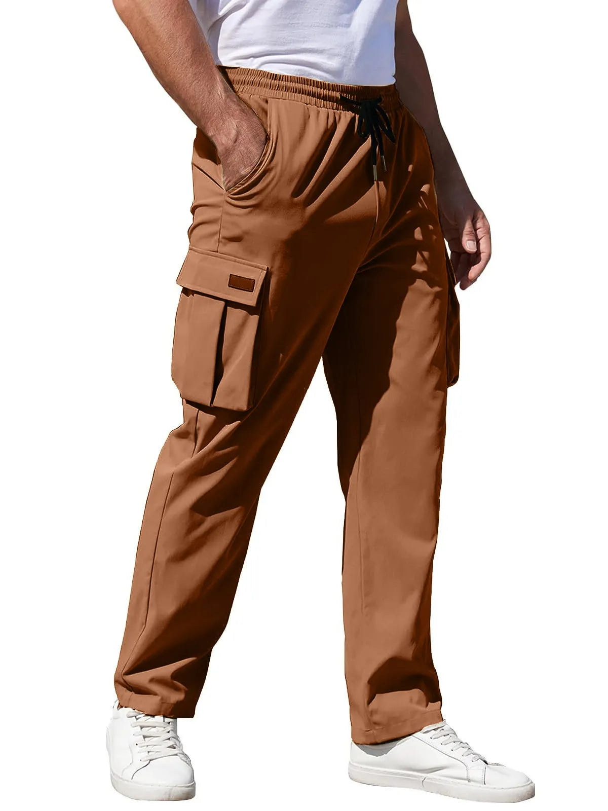 Men's Casual Multi-pocket Workwear Drawstring Trousers