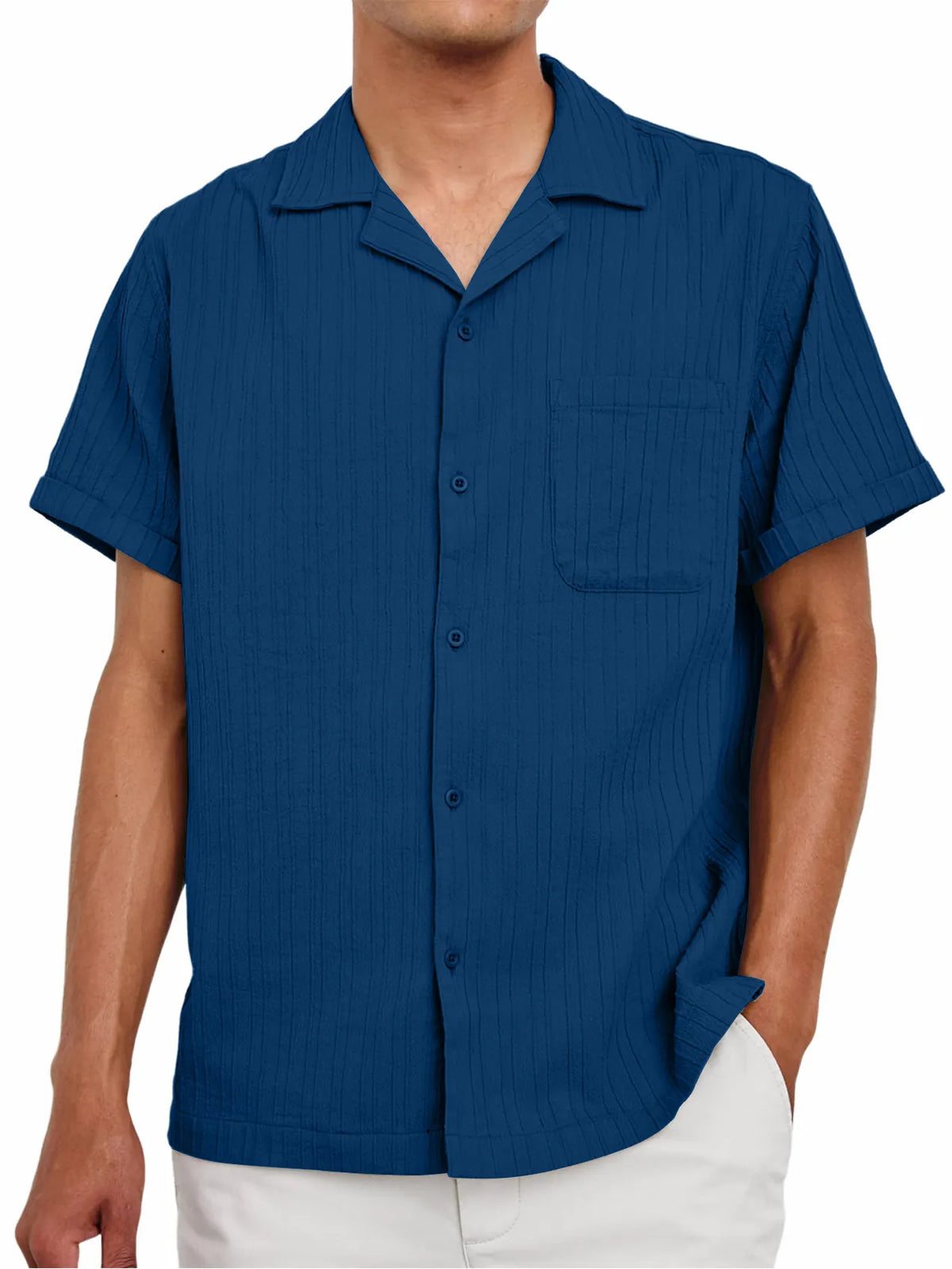 Men's Striped Texture Retro Casual Shirt