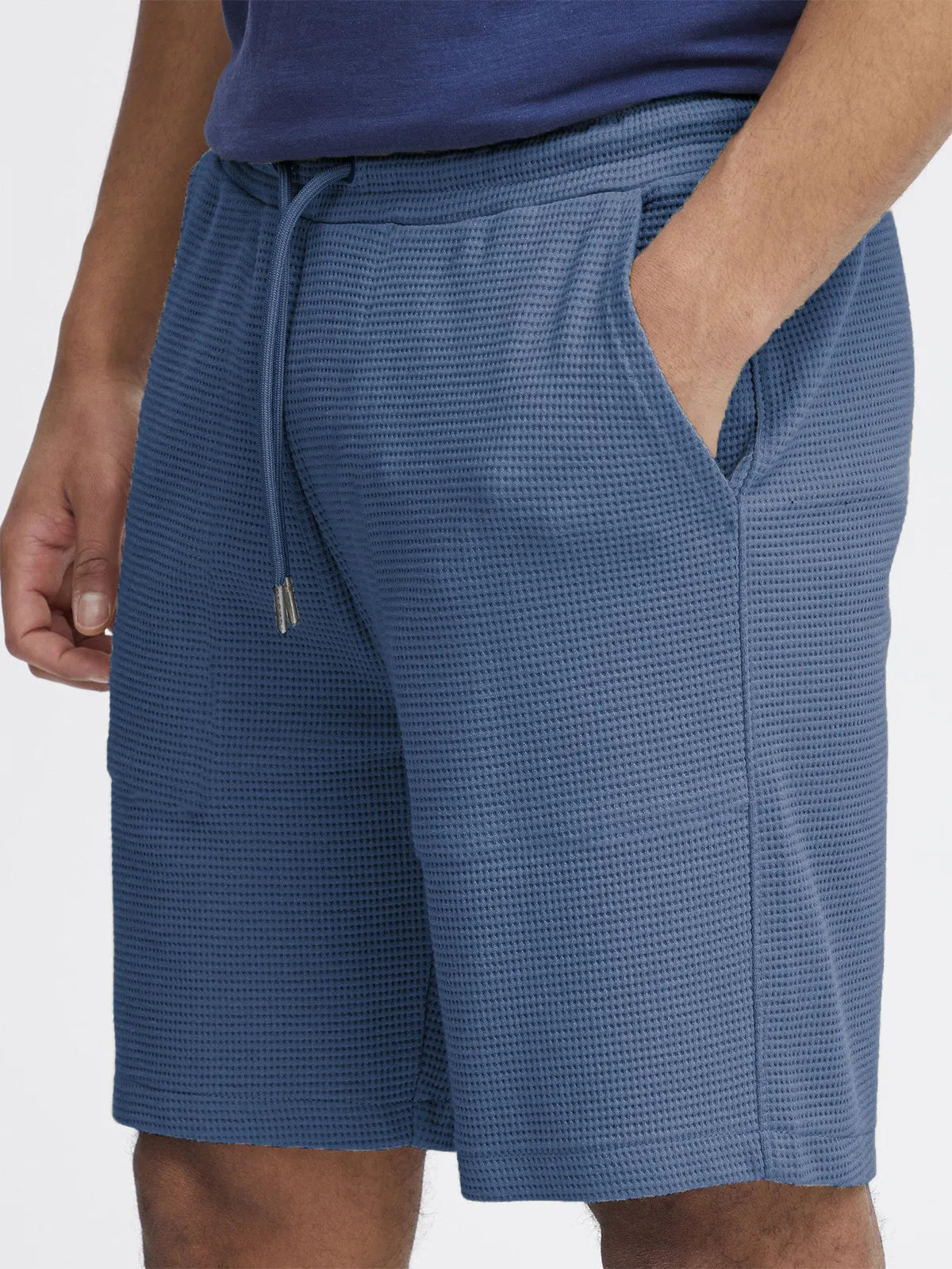 Men's Comfortable Waffle Texture Lace-Up Casual Bermuda Shorts