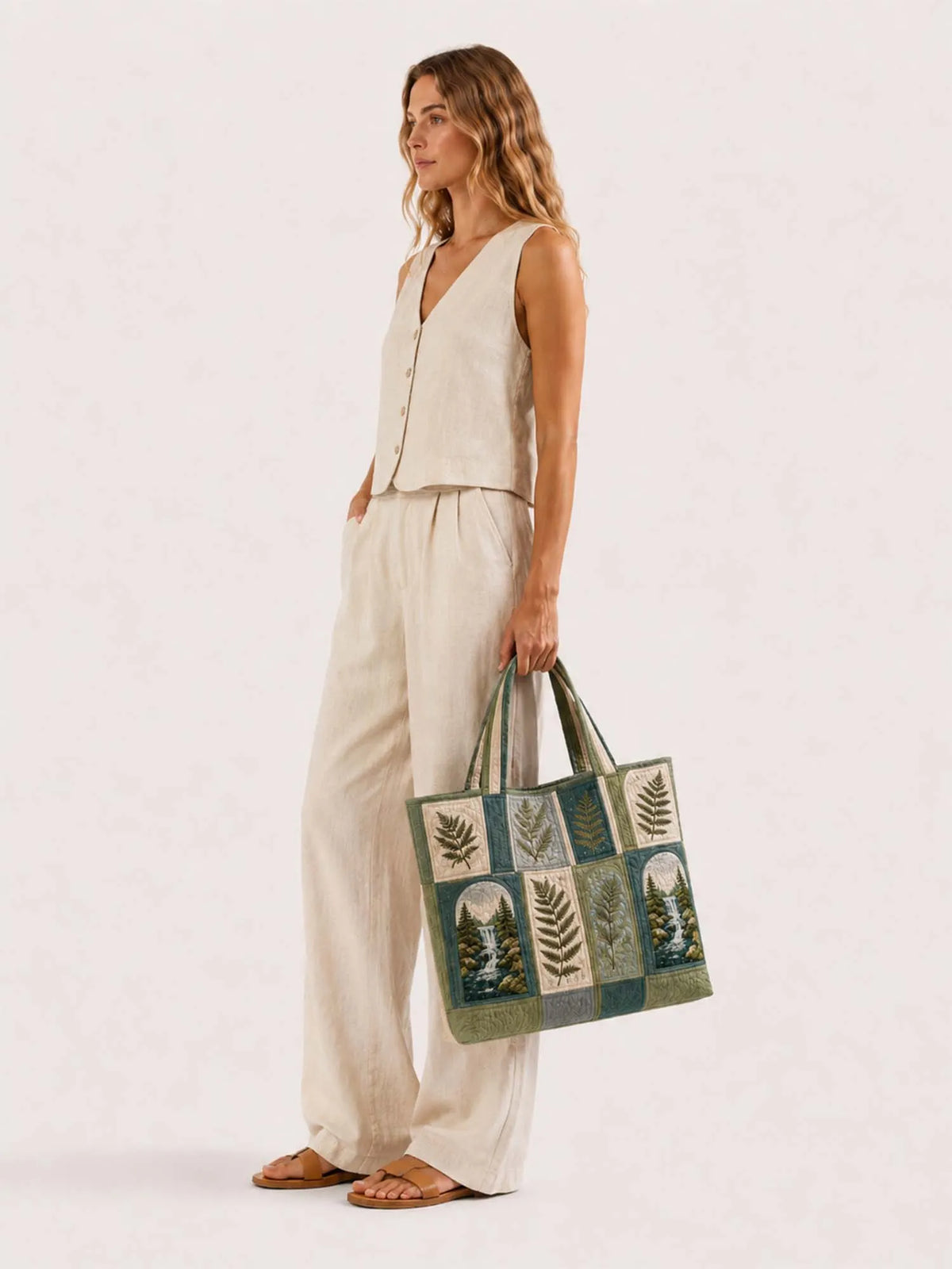 Pacific Northwest Forest  Quilted Tote Bag