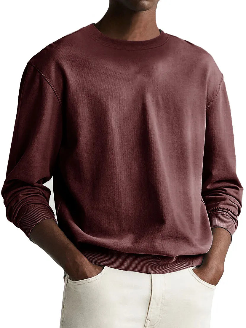 Men's Fashion Retro Round Neck Long Sleeve Sweatshirt
