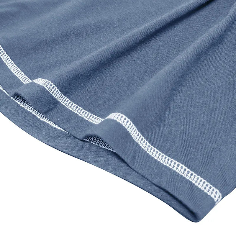 Men's Henry Elastic Cotton Daily Casual T-shirt