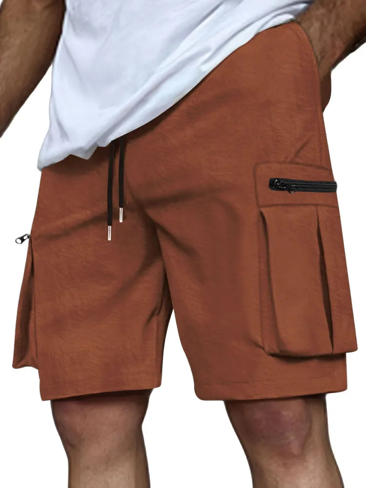 Men's Cargo Zipper Pocket Casual Shorts